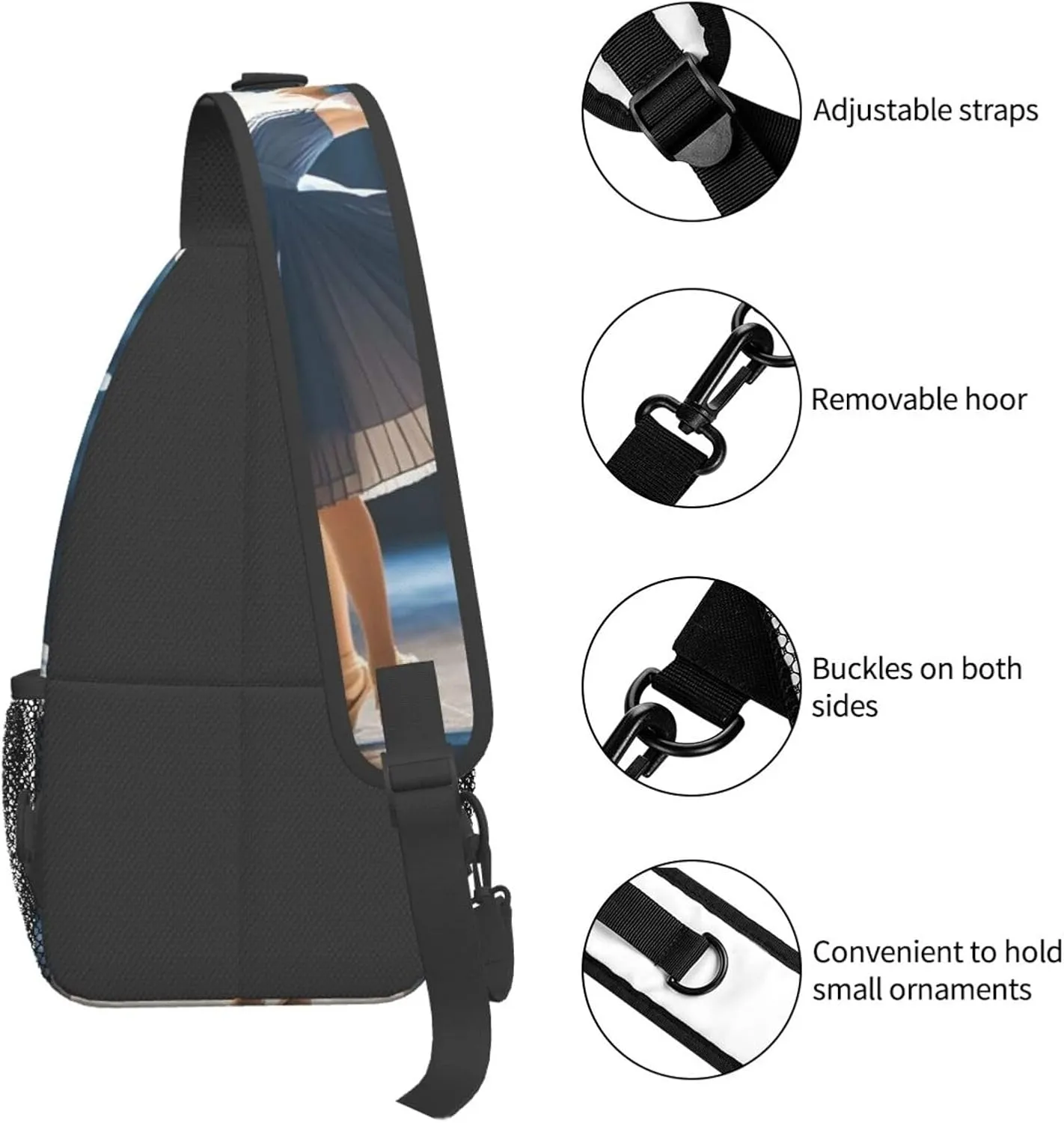 Sling Bag for Men Women Crossbody Backpack Dancer Crossbody Bag Chest Bag for Travel Sport
