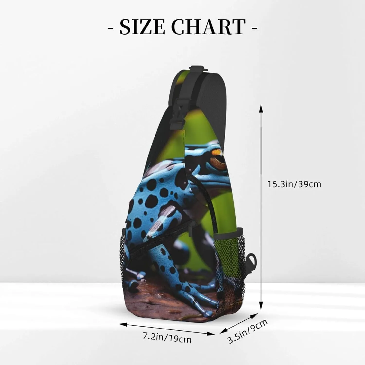 Sling Bag for Men Women Crossbody Backpack Dart Frog Blue Crossbody Bag Chest Bag for Travel Sport