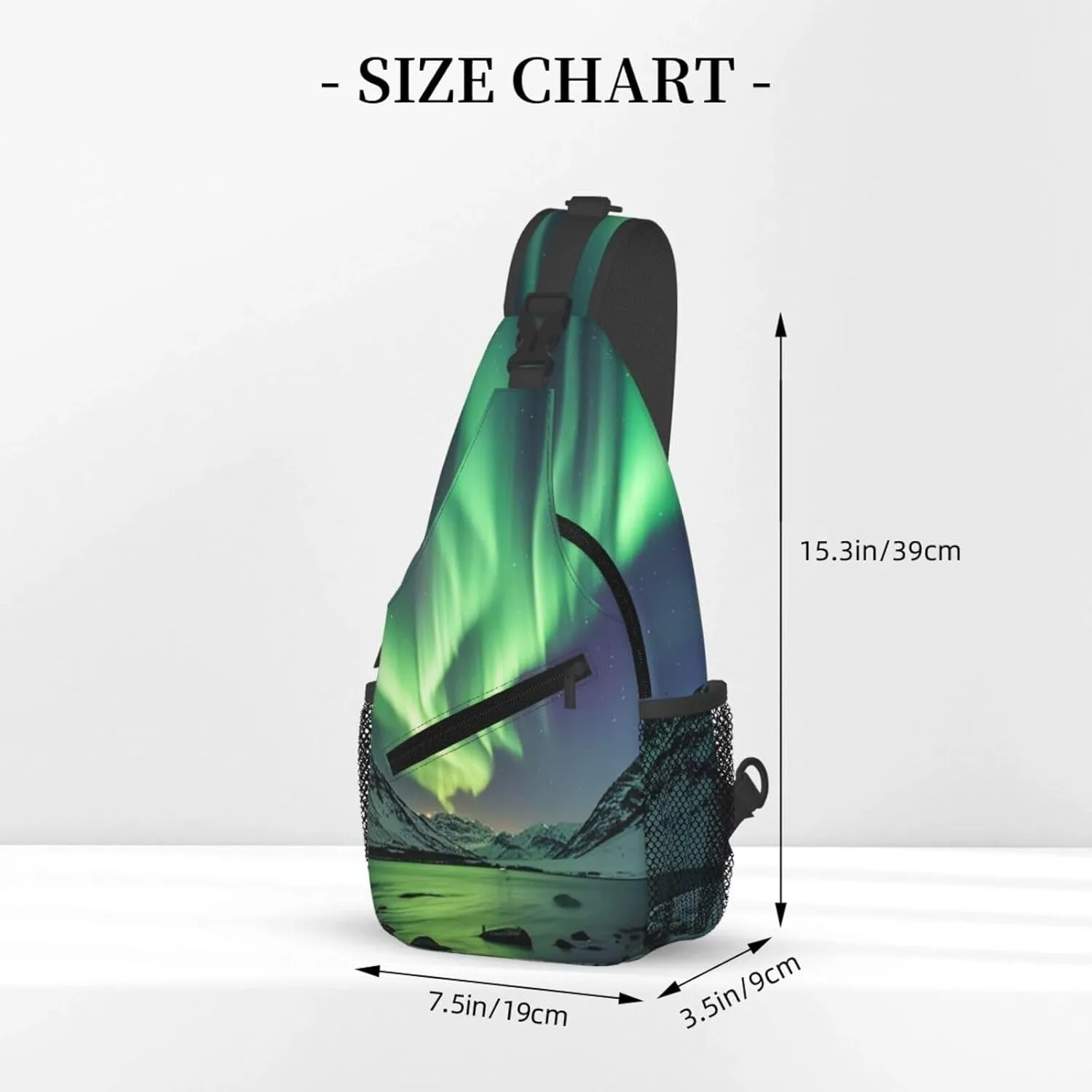 Sling Bag for Men Women Crossbody Backpack Northern Lights Crossbody Bag Chest Bag for Travel Sport