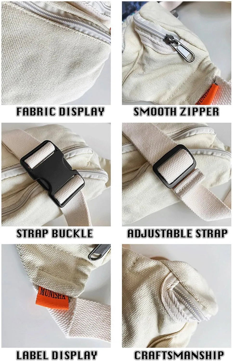 Sling Bag for Women Men Canvas Crossbody Bag Fanny Pack Belt Purses Backpack Traveling (Green)