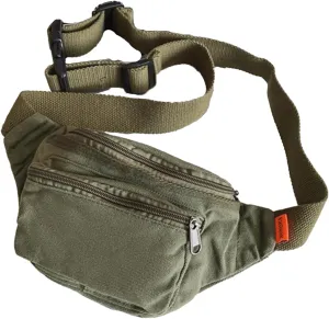 Sling Bag for Women Men Canvas Crossbody Bag Fanny Pack Belt Purses Backpack Traveling (Green)