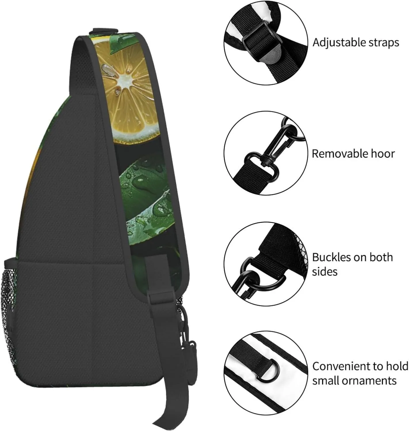 Sling Bag for Women Men Crossbody Bag Sling Backpack Giraffe among flowers Cross Body Bag Adjustable Chest Bag