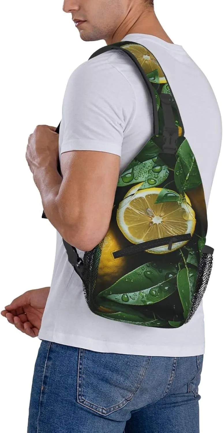 Sling Bag for Women Men Crossbody Bag Sling Backpack Giraffe among flowers Cross Body Bag Adjustable Chest Bag