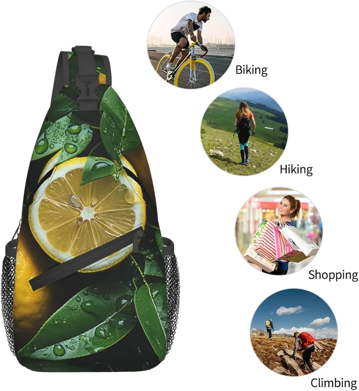 Sling Bag for Women Men Crossbody Bag Sling Backpack Giraffe among flowers Cross Body Bag Adjustable Chest Bag