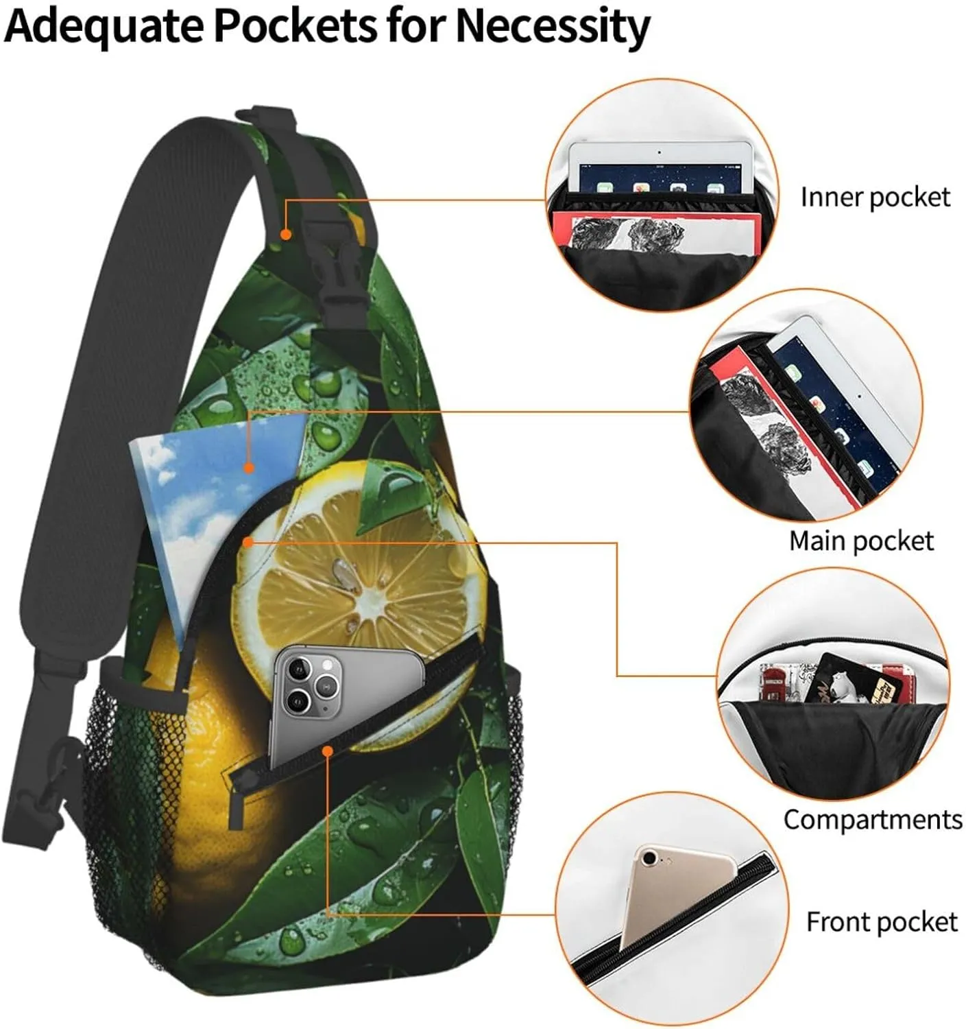 Sling Bag for Women Men Crossbody Bag Sling Backpack Giraffe among flowers Cross Body Bag Adjustable Chest Bag