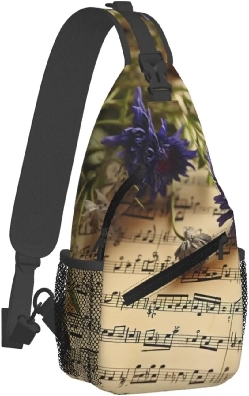 Sling Bag for Women Men Crossbody Bag Sling Backpack Orange folk pattern Cross Body Bag Adjustable Chest Bag