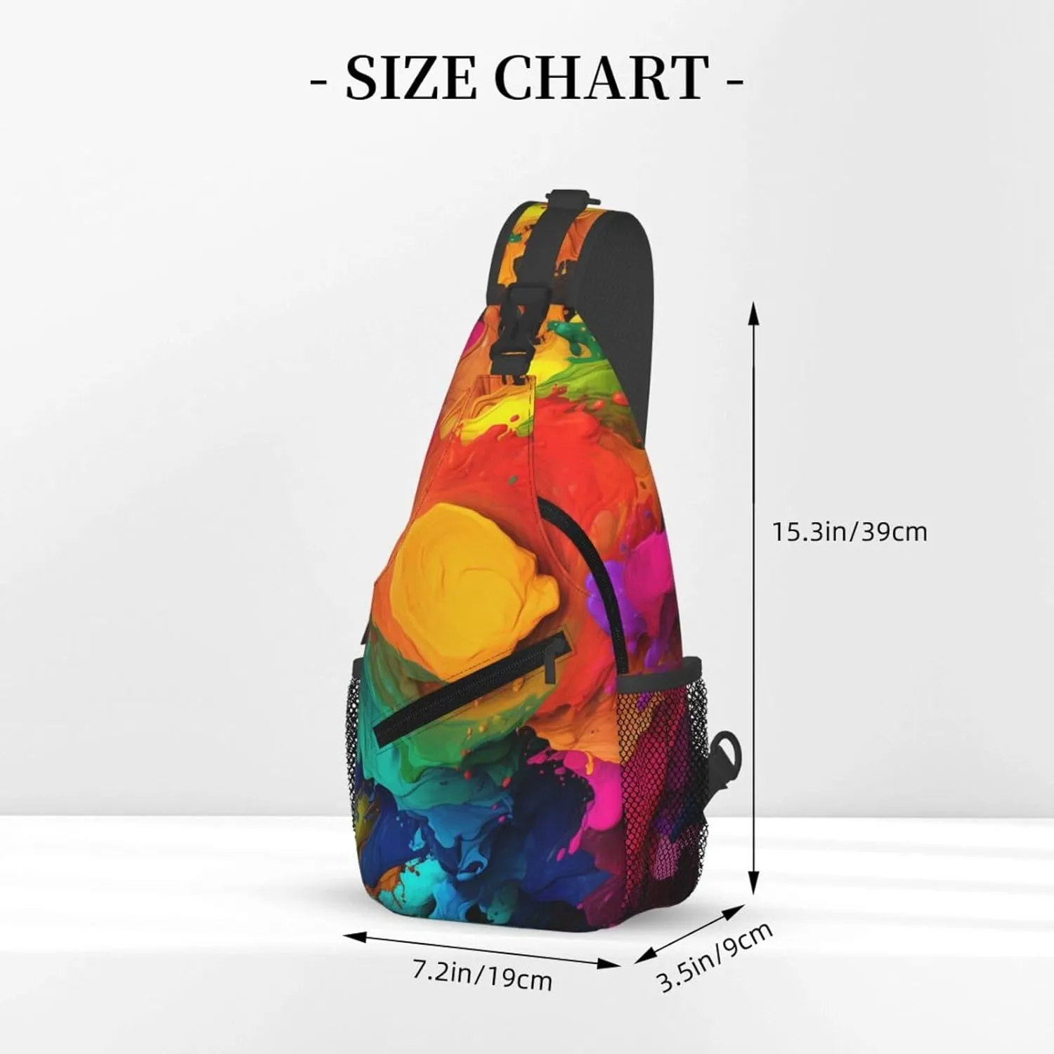 Sling Bag for Women Men Crossbody Bag Sling Backpack Paint colors Cross Body Bag Adjustable Chest Bag