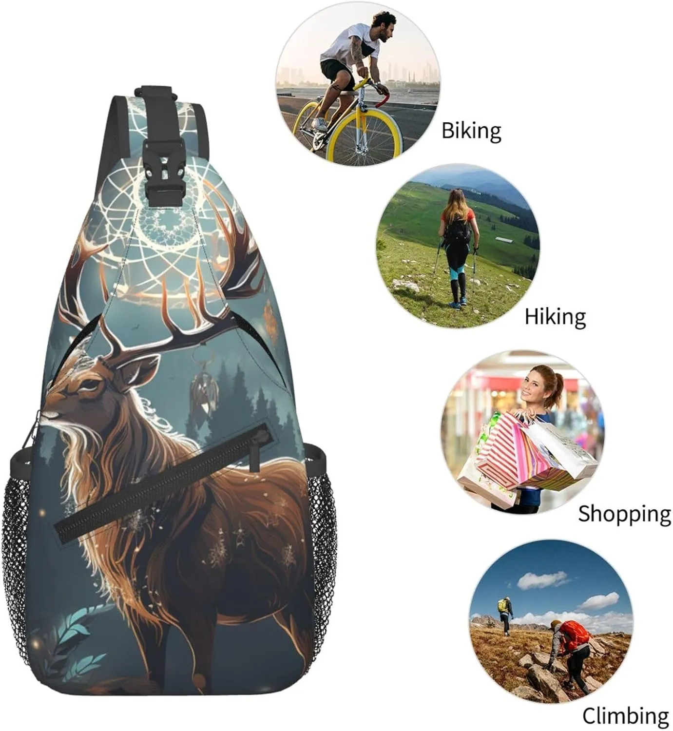 Sling Bag for Women Men Crossbody Bag Sling Backpack yellow flowers and birds Cross Body Bag Adjustable Chest Bag