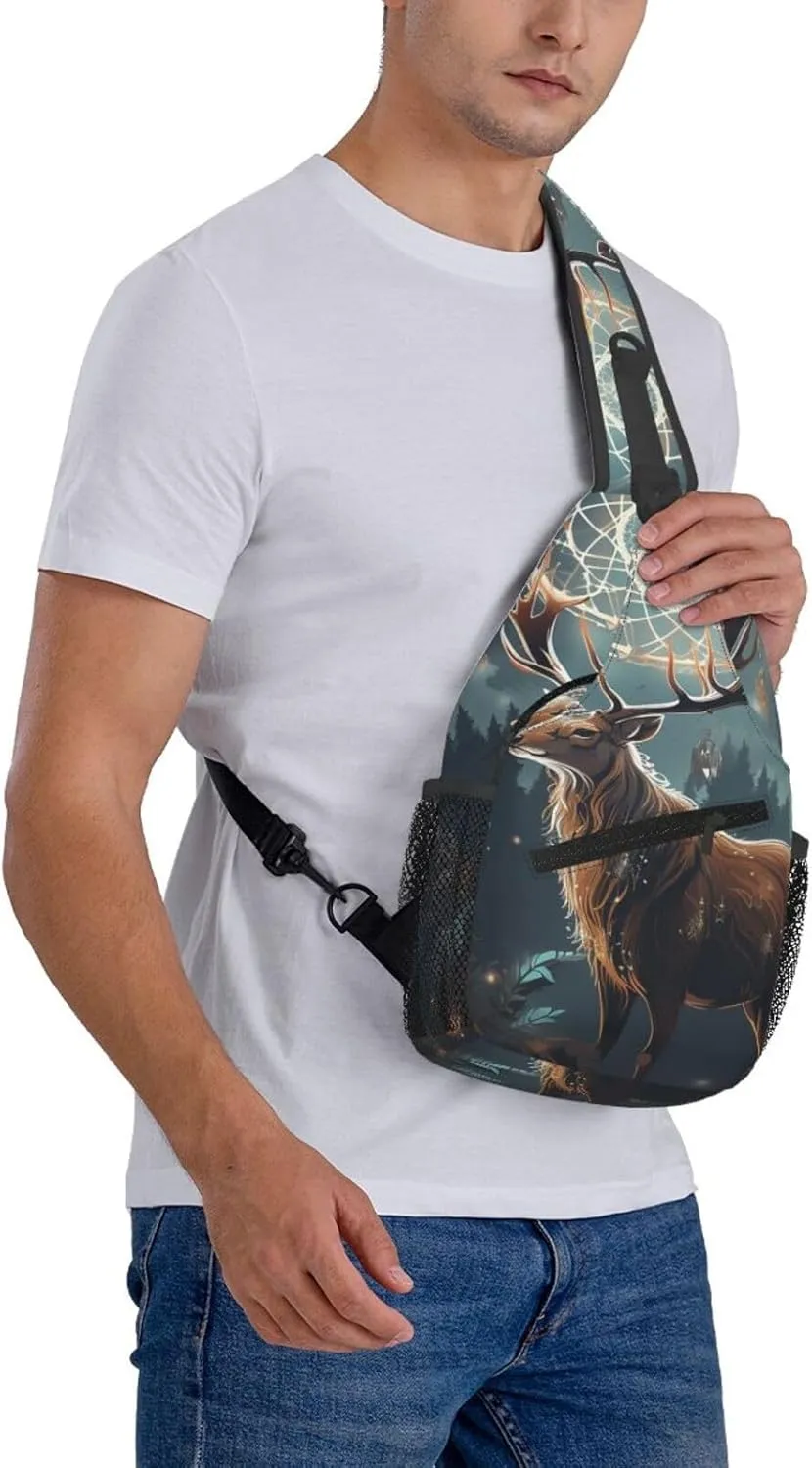 Sling Bag for Women Men Crossbody Bag Sling Backpack yellow flowers and birds Cross Body Bag Adjustable Chest Bag
