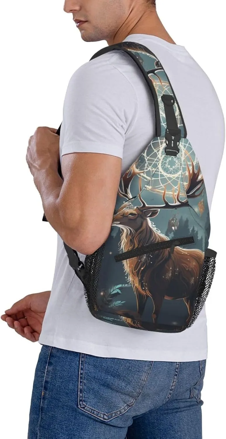Sling Bag for Women Men Crossbody Bag Sling Backpack yellow flowers and birds Cross Body Bag Adjustable Chest Bag