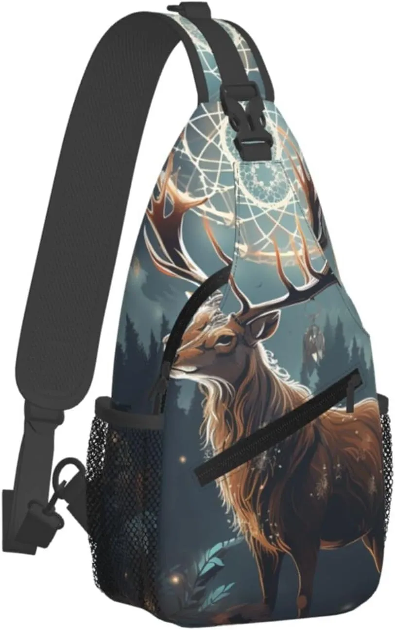 Sling Bag for Women Men Crossbody Bag Sling Backpack yellow flowers and birds Cross Body Bag Adjustable Chest Bag