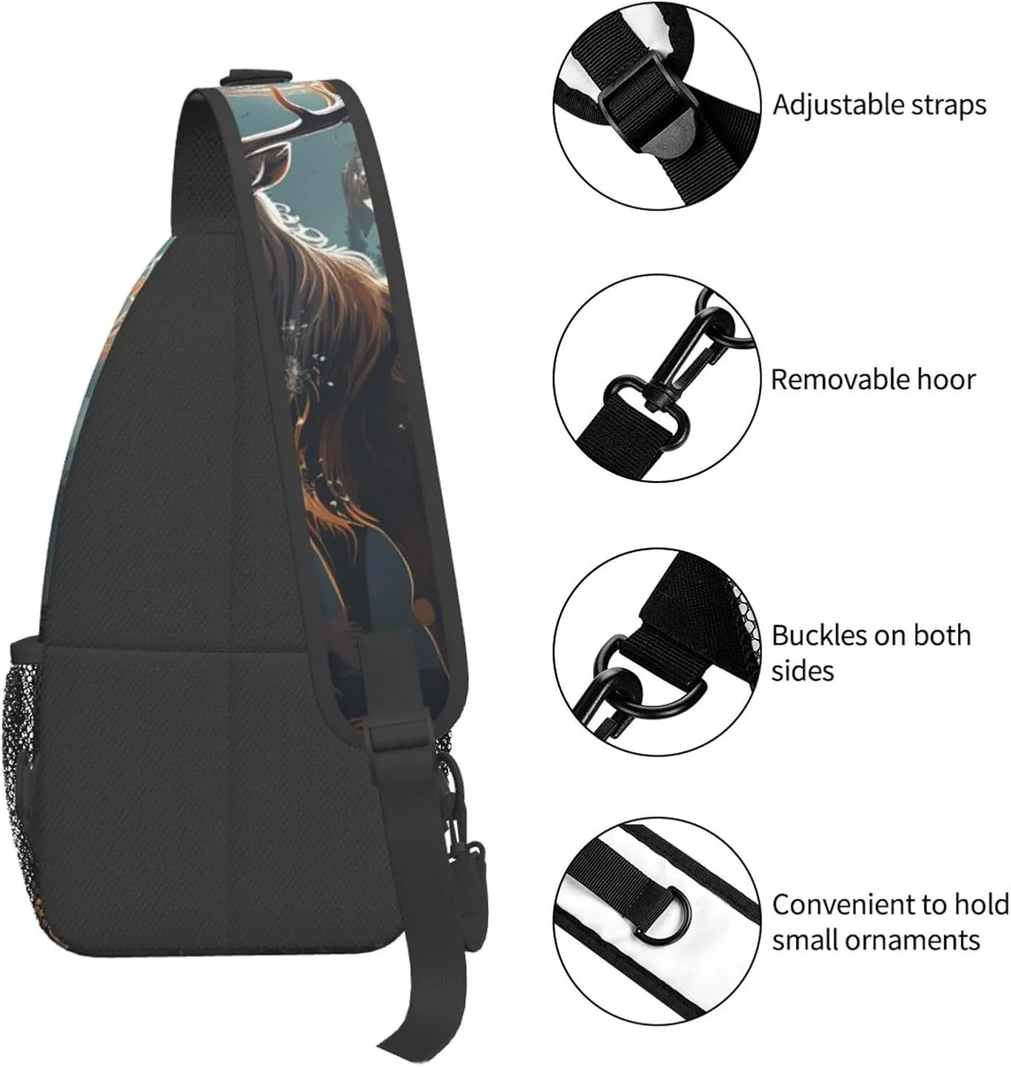 Sling Bag for Women Men Crossbody Bag Sling Backpack yellow flowers and birds Cross Body Bag Adjustable Chest Bag