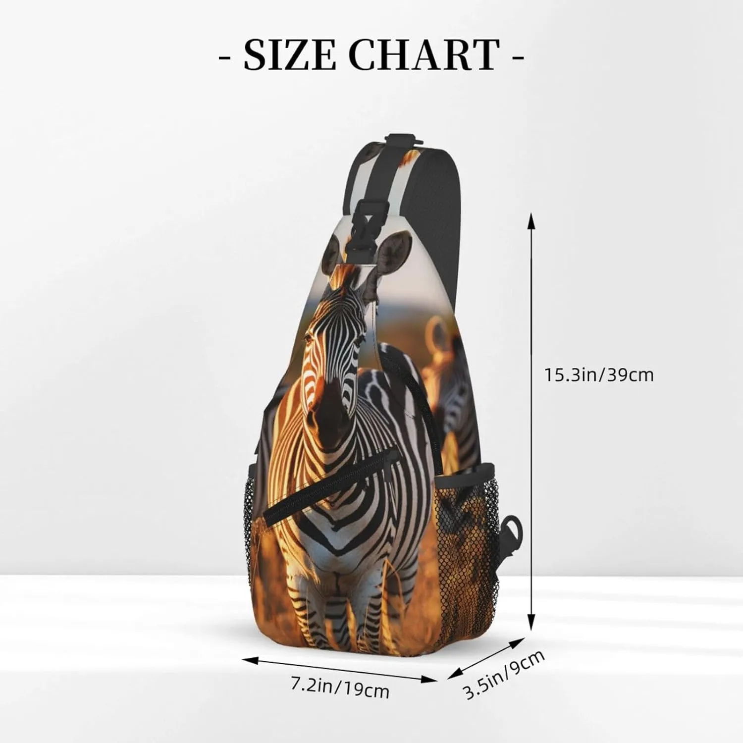 Sling Bag for Women Men Crossbody Bag Sling Backpack Zebras on Brown Grass Field Cross Body Bag Adjustable Chest Bag