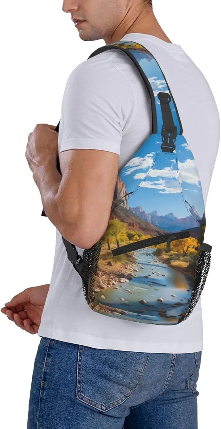 Sling Bag for Women Men Crossbody Bag Sling Backpack Zion national park Cross Body Bag Adjustable Chest Bag