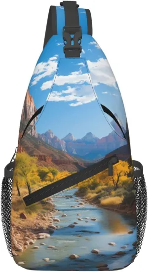 Sling Bag for Women Men Crossbody Bag Sling Backpack Zion national park Cross Body Bag Adjustable Chest Bag