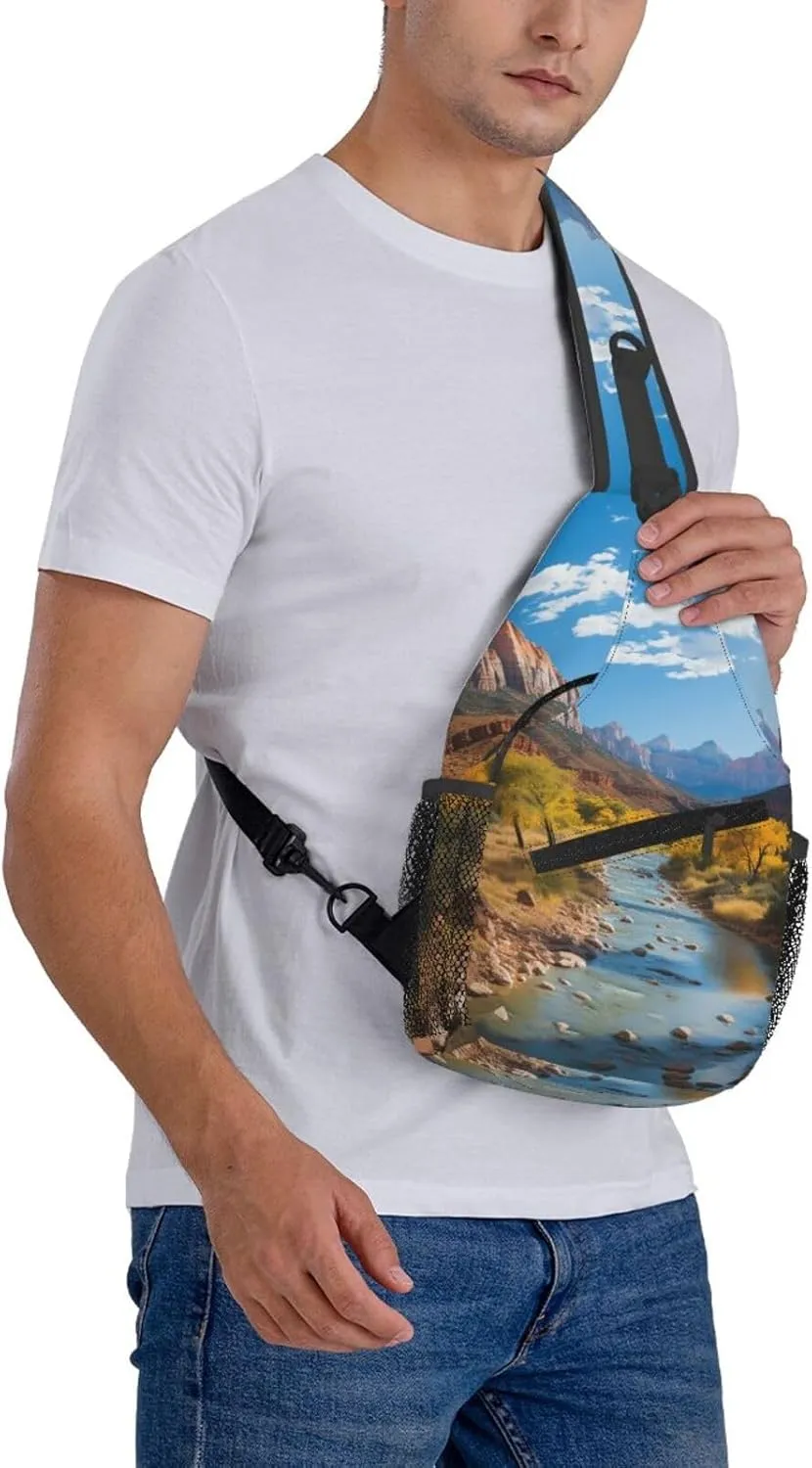 Sling Bag for Women Men Crossbody Bag Sling Backpack Zion national park Cross Body Bag Adjustable Chest Bag