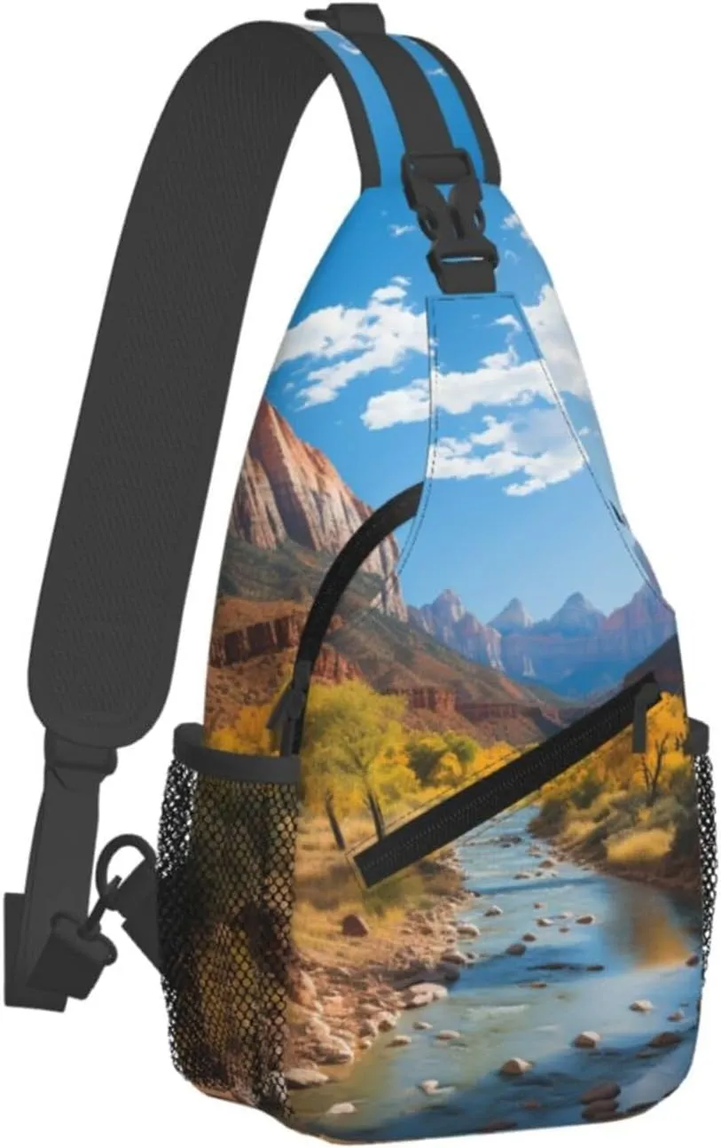 Sling Bag for Women Men Crossbody Bag Sling Backpack Zion national park Cross Body Bag Adjustable Chest Bag