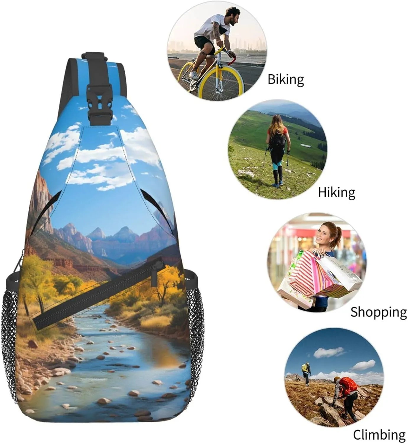 Sling Bag for Women Men Crossbody Bag Sling Backpack Zion national park Cross Body Bag Adjustable Chest Bag