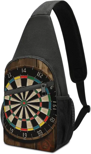 Sling Bag for Women Men Crossbody Bag Small Sling Backpack Dart Board Chest Bag Hiking Daypack