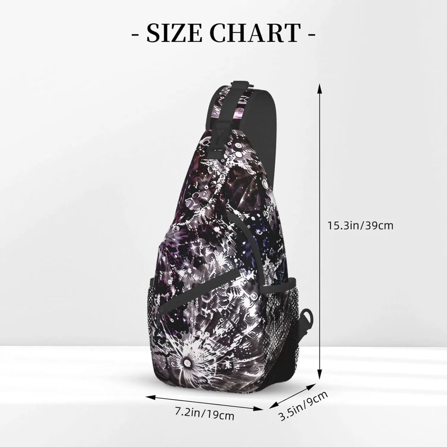 Sling Bag for Women Men Crossbody Bag Small Sling Backpack Purple Moon Chest Bag Hiking Daypack
