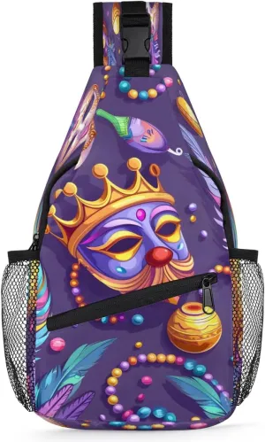 Sling Bag for Women Men Masks Crossbody Sling Bags Travel Hiking Chest Bag Daypack Unisex Crossbody Bag