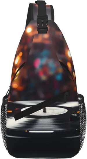 Sling Bag For Women Men Travel Hiking Backpack Crossbody Shoulder Chest Bags Music Album Frame Casual Daypack