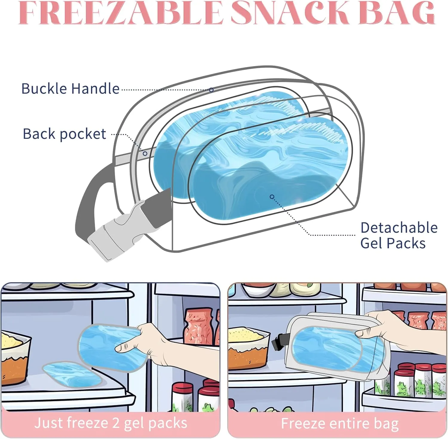 Small Cooler Bag Freezable Lunch Bag for Work School Travel,Leak-proof Small Lunch Bag,Small Insulated Bag For Kids/Adults,Freezer Lunch Bags,Freezable Snack Bag,Mini Lunch Bag Fit For Yogurt