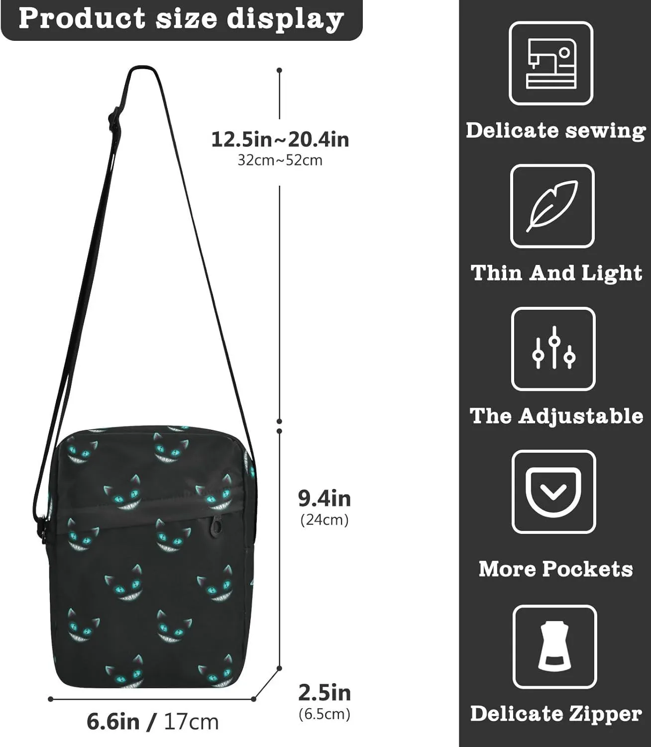 Small Crossbody Bag for Men Women Mini Messenger Bag Shoulder Handbag With Adjustable Straps