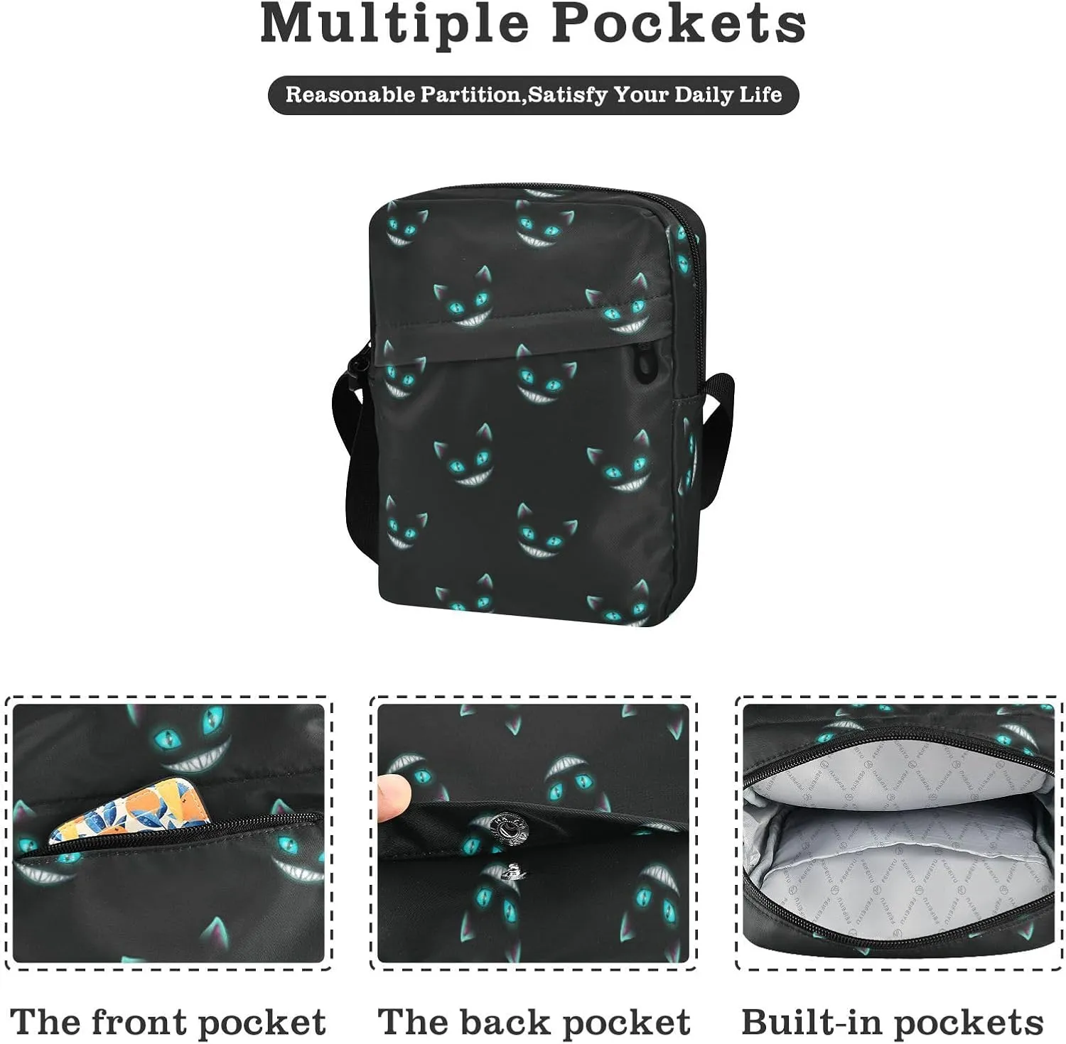 Small Crossbody Bag for Men Women Mini Messenger Bag Shoulder Handbag With Adjustable Straps