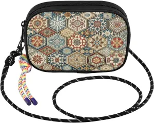Small Crossbody Bags Azulejos Spain Pattern for Women Cell Phone Purses Shoulder Bag Handbag with Adjustable Strap