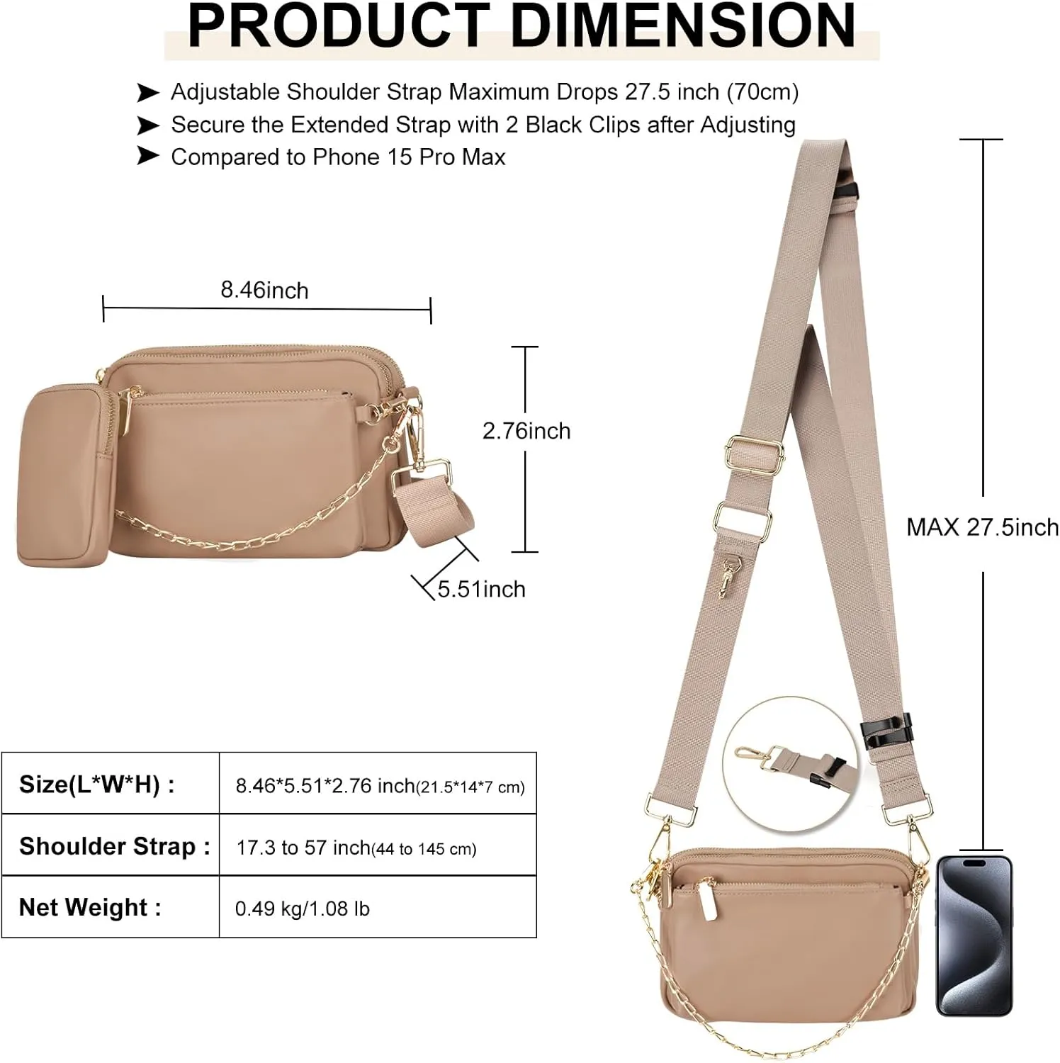 Small Crossbody Bags for Women 3 in 1 Trendy Shoulder Fashion Designer Mini Cute Sling Chest Bag