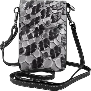 Small Crossbody Bags for Women,Leather Shoulder Bag for Cell Phone Purse with Strap and black and gold flowers Printed