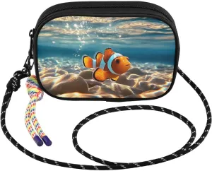 Small Crossbody Bags Underwater Fish for Women Cell Phone Purses Shoulder Bag Handbag with Adjustable Strap