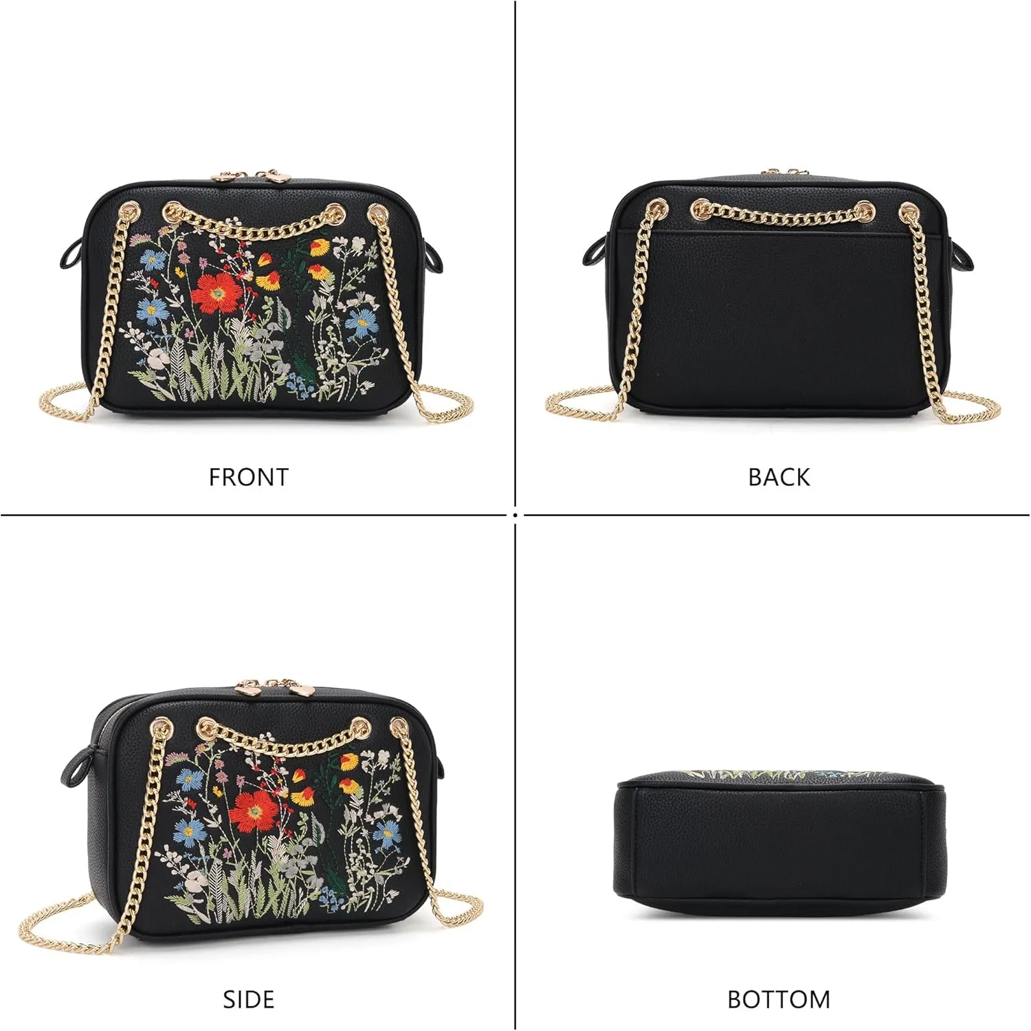 Small Flower Crossbody Bag, Trendy Designer Shoulder Bag, Phone Purse for Women with Adjustable Chain Straps