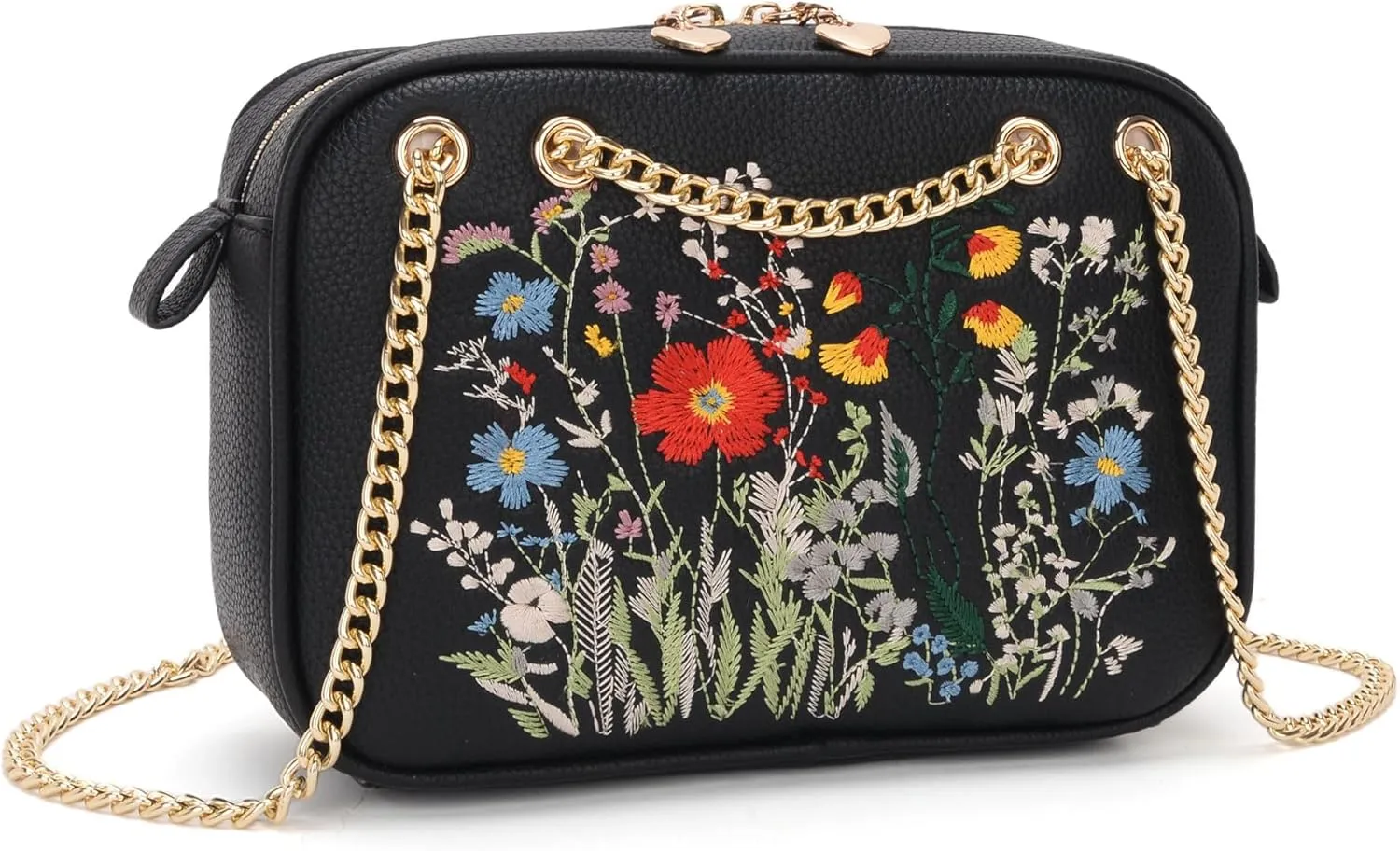 Small Flower Crossbody Bag, Trendy Designer Shoulder Bag, Phone Purse for Women with Adjustable Chain Straps