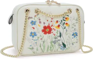 Small Flower Crossbody Bag, Trendy Designer Shoulder Bag, Phone Purse for Women with Adjustable Chain Straps