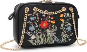 Small Flower Crossbody Bag, Trendy Designer Shoulder Bag, Phone Purse for Women with Adjustable Chain Straps