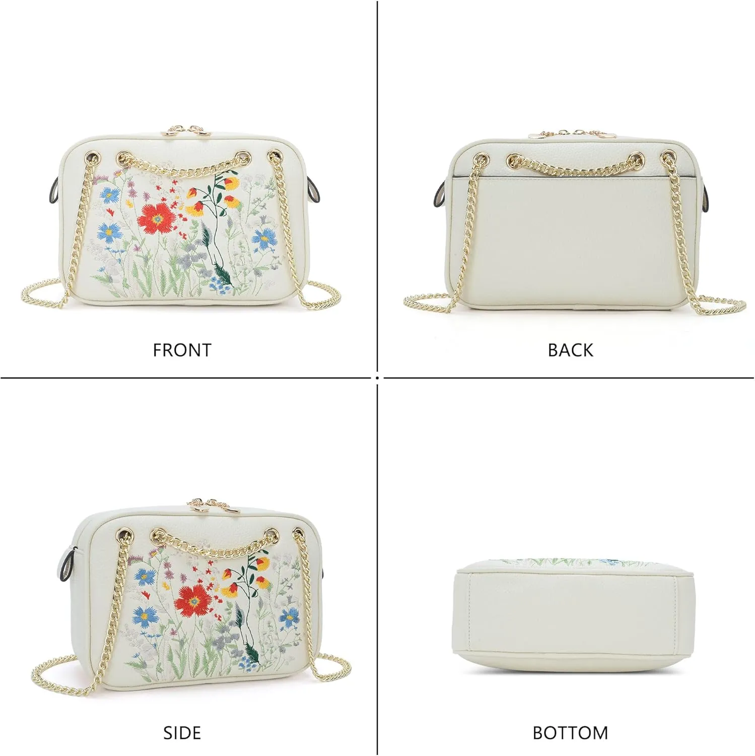 Small Flower Crossbody Bag, Trendy Designer Shoulder Bag, Phone Purse for Women with Adjustable Chain Straps