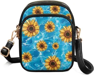 Small Messenger Bag for Girl Waterproof PU Leather Crossbody Bag PU Mini Phone Purse Sling Shoulder Bag