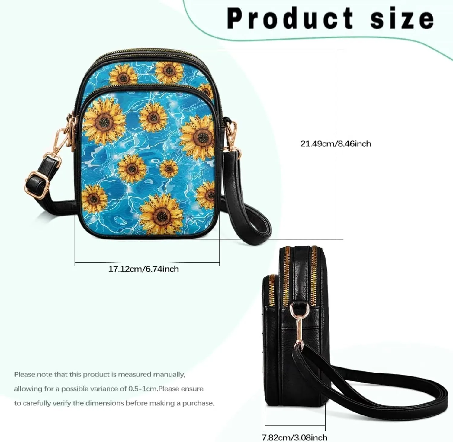 Small Messenger Bag for Girl Waterproof PU Leather Crossbody Bag PU Mini Phone Purse Sling Shoulder Bag