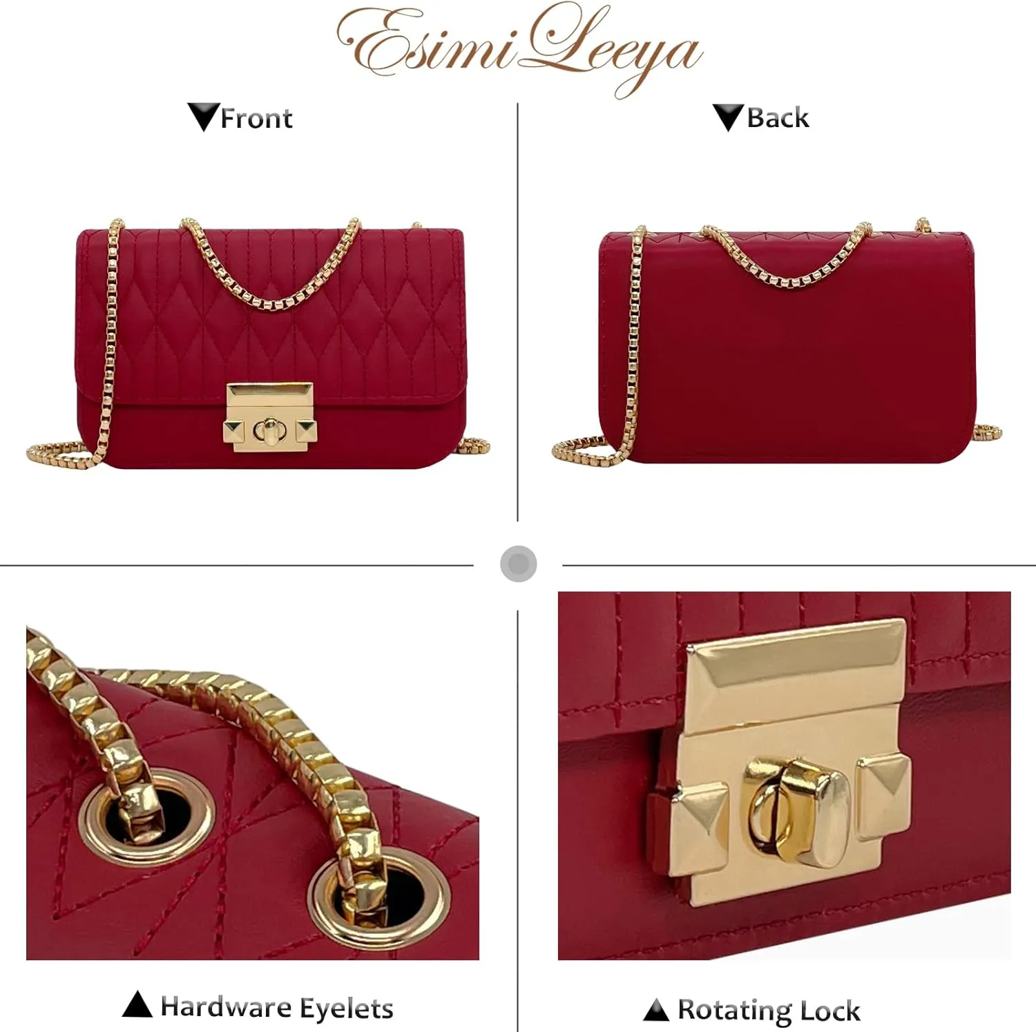Small Mini Handbags for Women with Golden Chain Cross Body Purses for Women