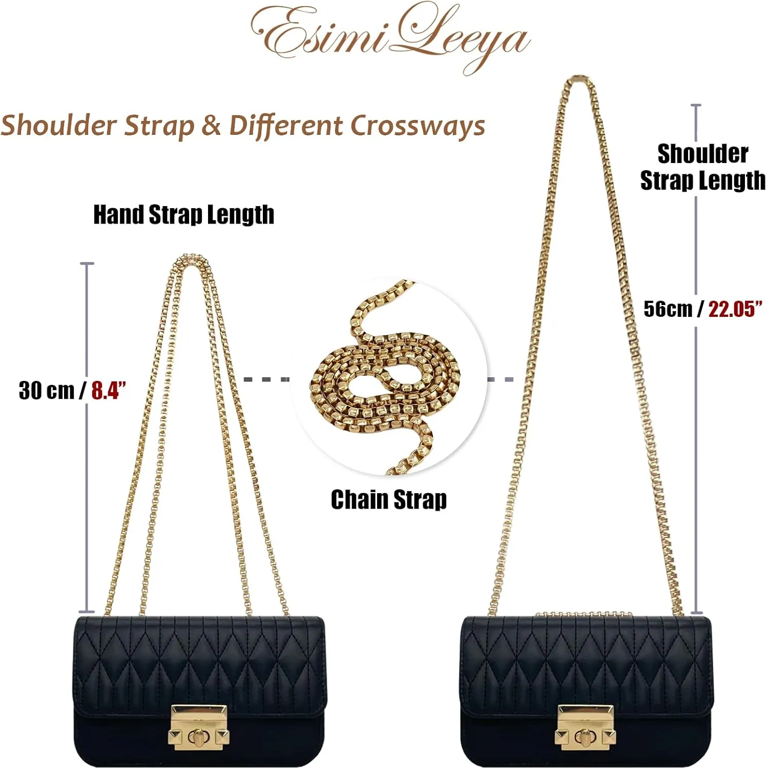 Small Mini Handbags for Women with Golden Chain Cross Body Purses for Women