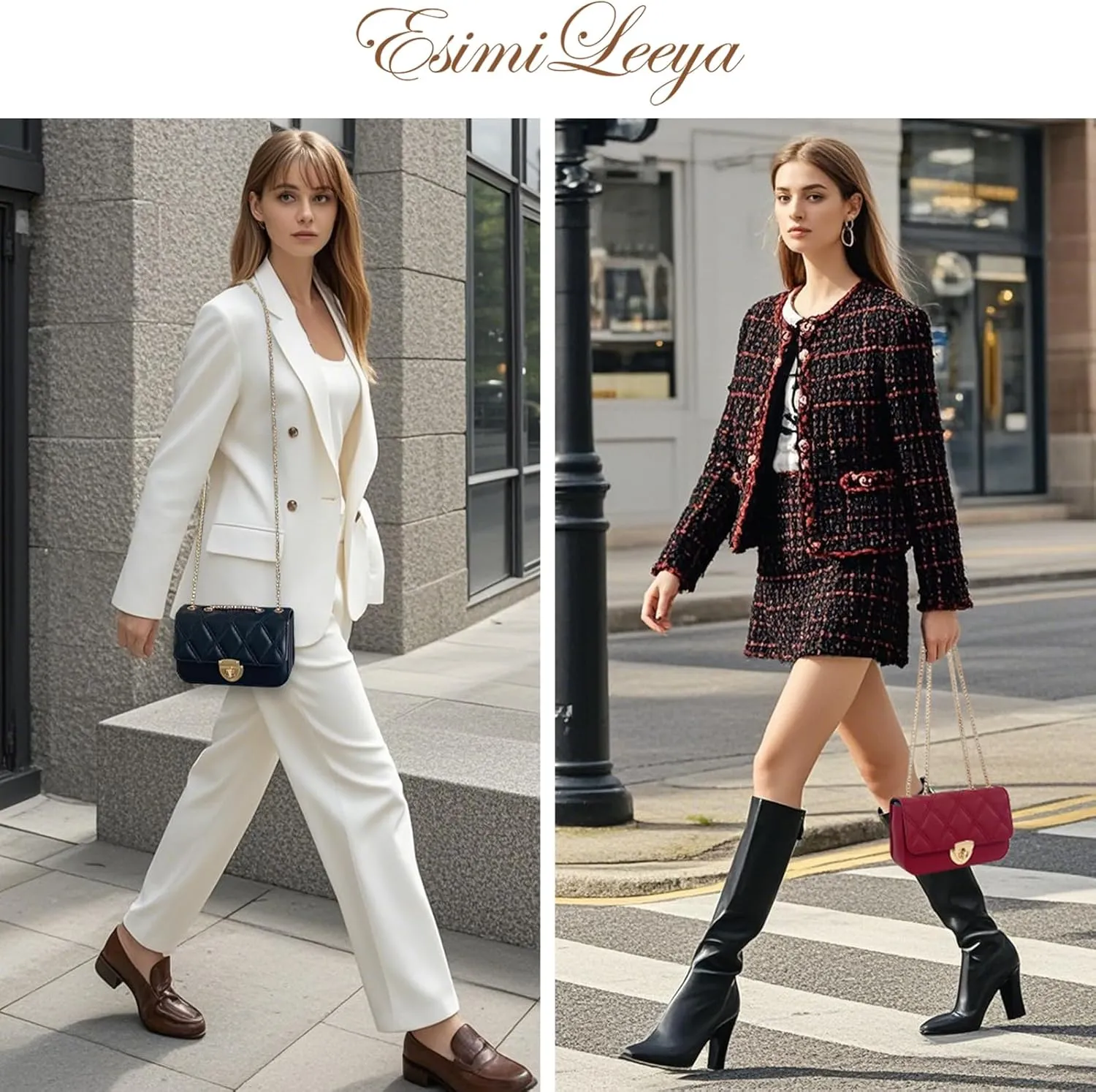 Small Mini Handbags for Women with Golden Chain Cross Body Purses for Women