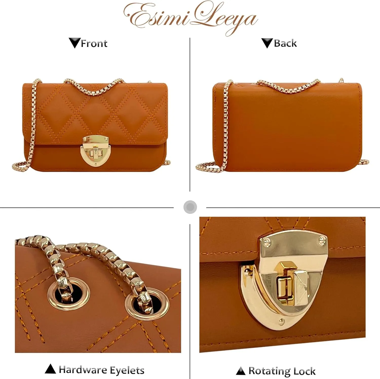 Small Mini Handbags for Women with Golden Chain Cross Body Purses for Women