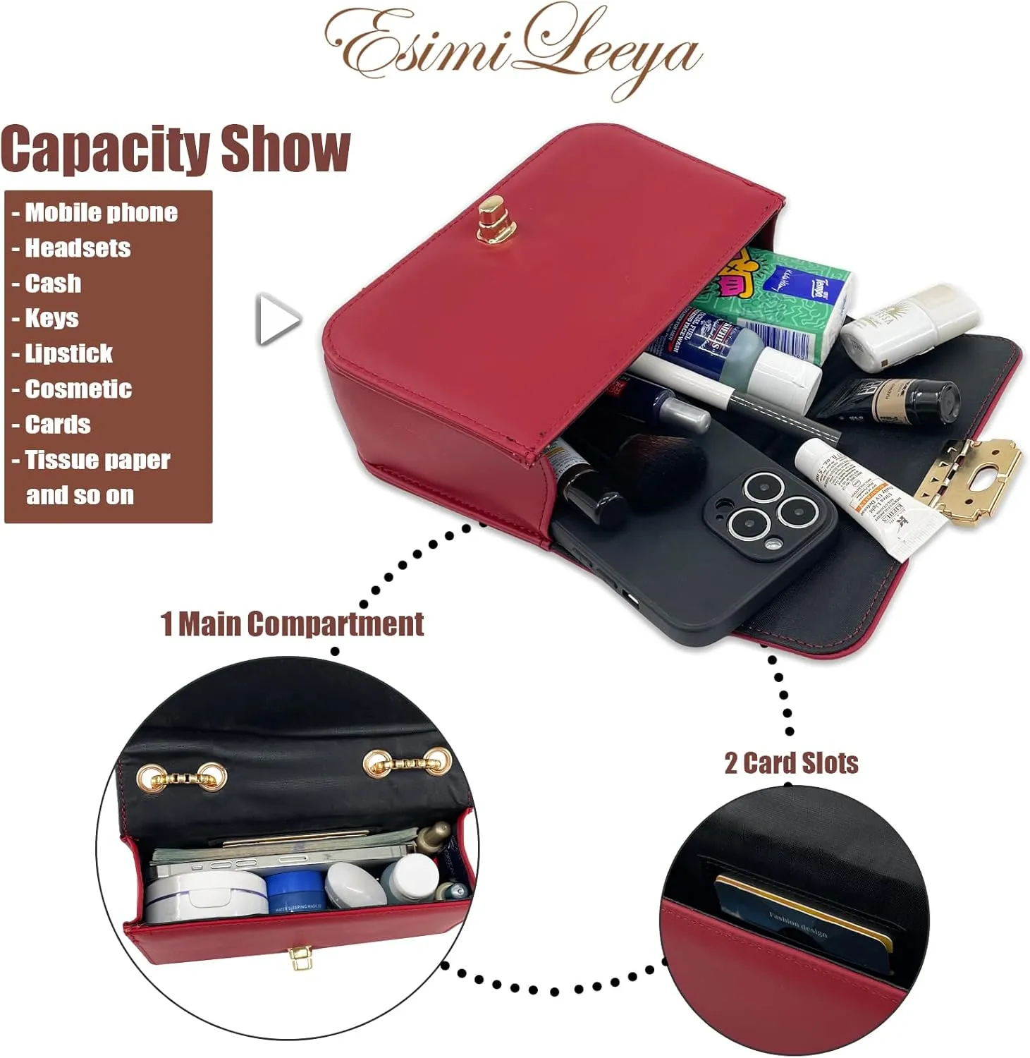 Small Mini Handbags for Women with Golden Chain Cross Body Purses for Women