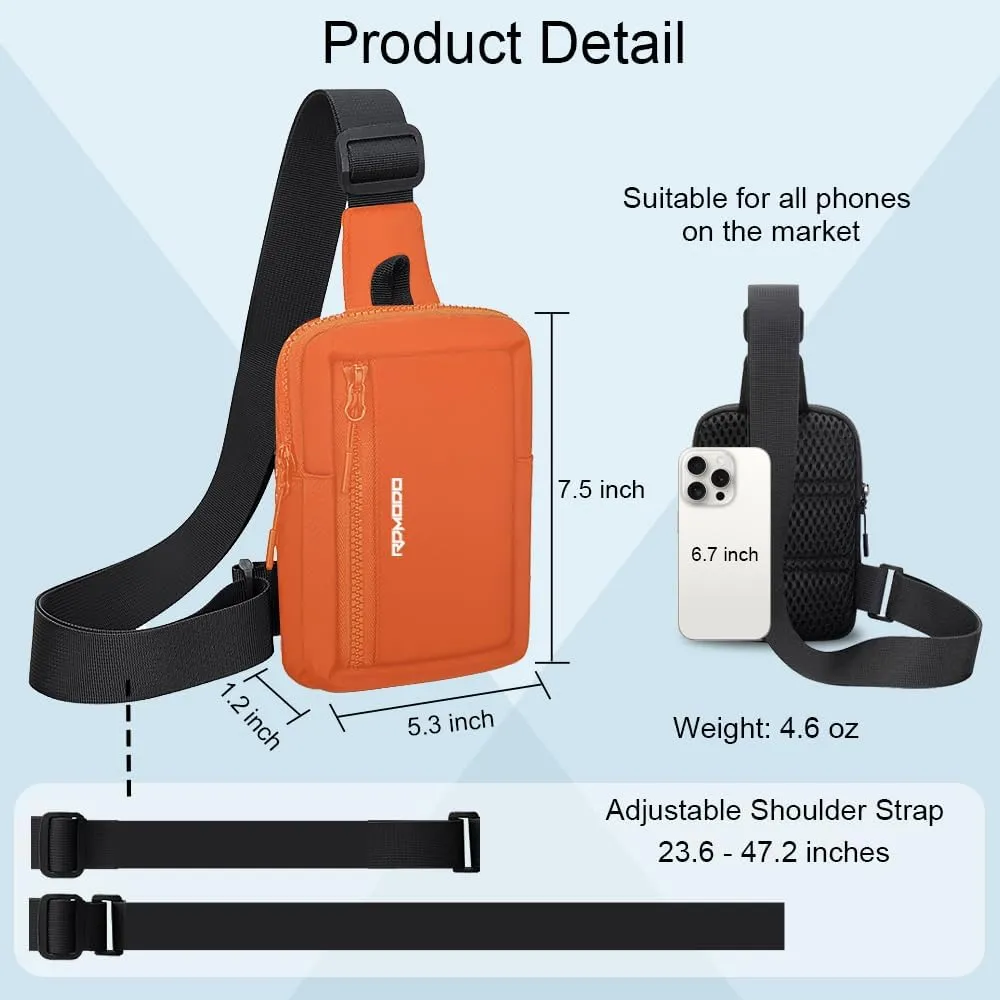 Small Sling Bag for Women Men Chest Bag Water Resistance Mini Crossbody Bag Adjustable Strap Lightweight Shoulder Bag