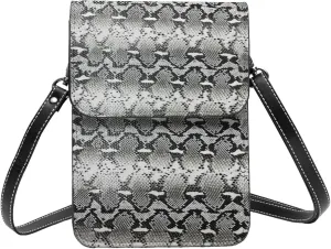 Snake Skin Python Pattern Woman Crossbody Bags Leather One Shoulder Handbags Wallet Adjustable Strap Cell Phone Purse