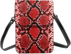 Snake Skin Python Pattern Woman Crossbody Bags Leather One Shoulder Handbags Wallet Adjustable Strap Cell Phone Purse