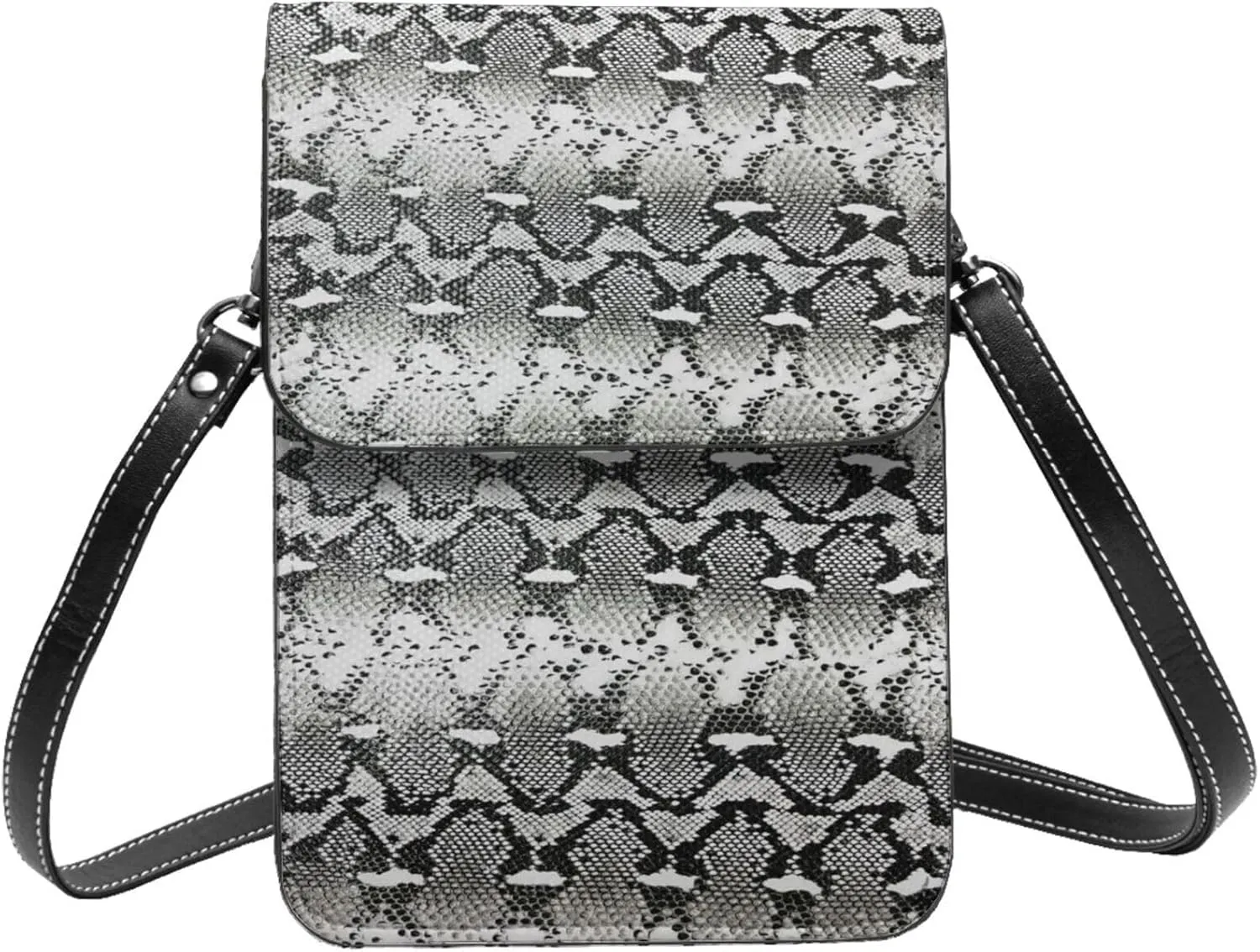 Snake Skin Python Pattern Woman Crossbody Bags Leather One Shoulder Handbags Wallet Adjustable Strap Cell Phone Purse