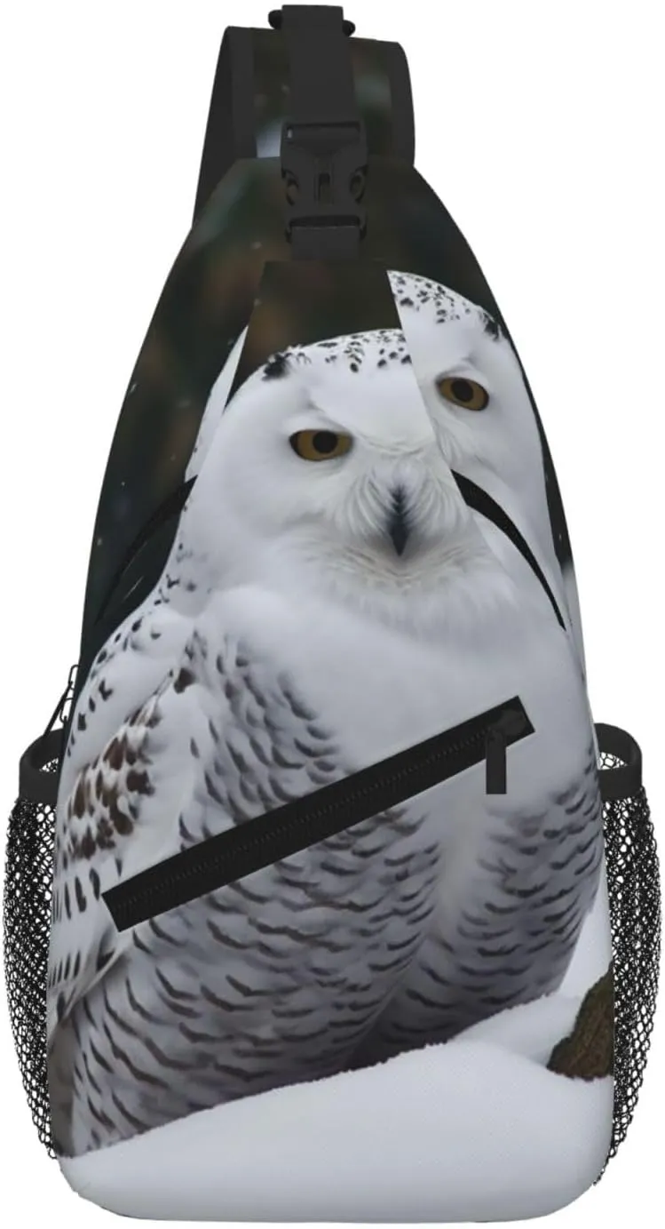 Snow Owl Sling Bag For Women Men Travel Hiking Backpack Crossbody Shoulder Chest Bags Casual Daypack